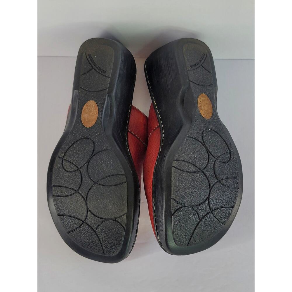 Born Red Leather Slip On Clogs Mules Shoes in Women's Size 8 US / 39 EU - Picture 7 of 10